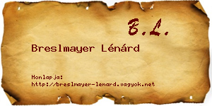 Breslmayer Lénárd névjegykártya